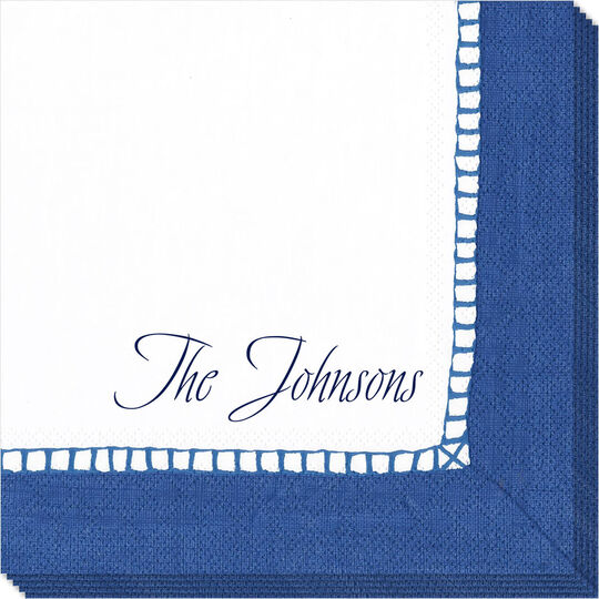 Marine Blue Border Design Your Own Caspari Napkins